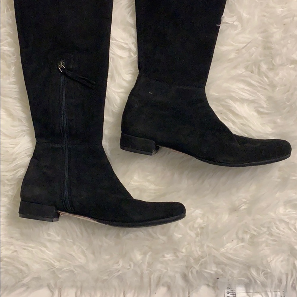 Miu Miu Black Leather Over the Knee High Boots - Picture 3 of 6